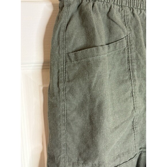 Old Navy Olive Green Linen Rayon Drawstring Shorts Women’s Small Lightweight - Picture 3 of 9
